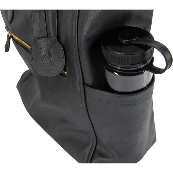 Women's Black Faux Leather Concealed Carry Purse with Lockable Zipper and Remova - Picture 6 of 7